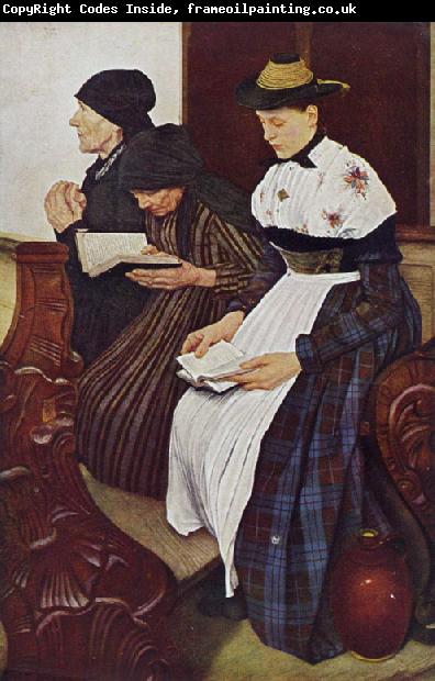 Leibl, Wilhelm Three Women in Church (mk09)